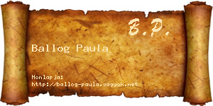 Ballog Paula névjegykártya